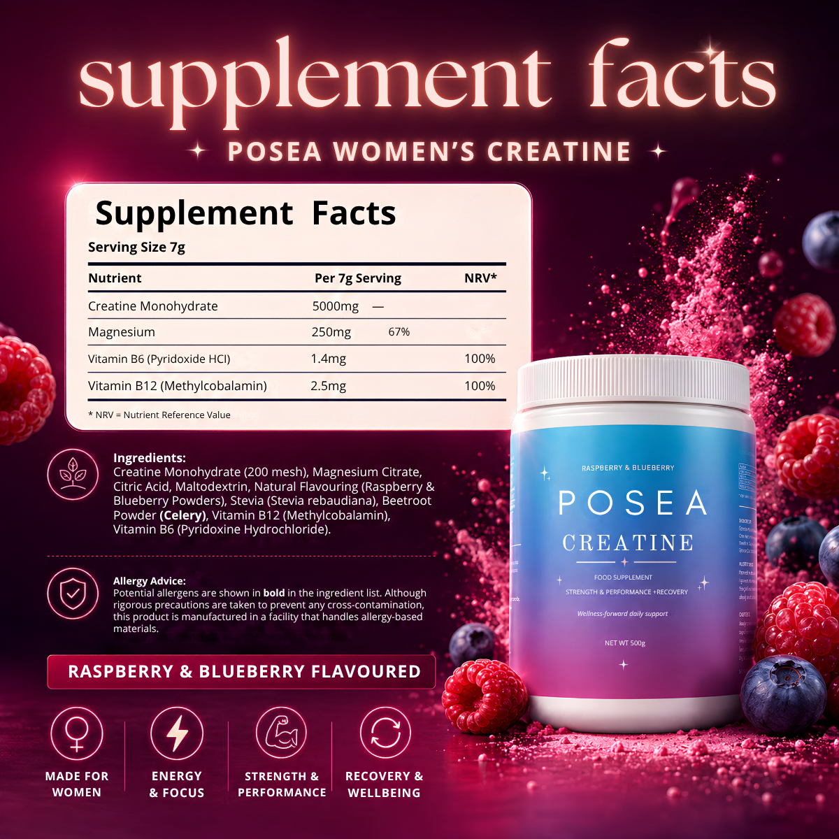 POSEA Creatine Energy & Focus Complex